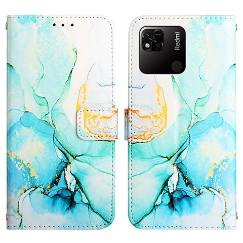 Funda de Cuero Cartera con Soporte Patron de Moda Carcasa Y04B para Xiaomi Redmi 9 India Verde