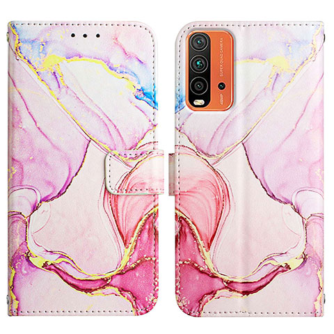 Funda de Cuero Cartera con Soporte Patron de Moda Carcasa Y04B para Xiaomi Redmi 9 Power Rosa