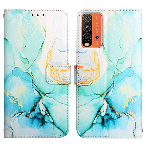 Funda de Cuero Cartera con Soporte Patron de Moda Carcasa Y04B para Xiaomi Redmi 9 Power Verde