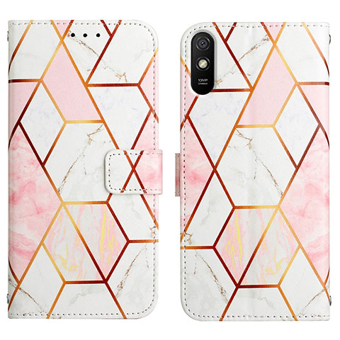 Funda de Cuero Cartera con Soporte Patron de Moda Carcasa Y04B para Xiaomi Redmi 9A Blanco