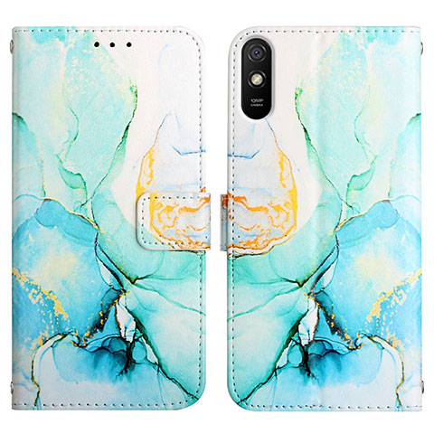 Funda de Cuero Cartera con Soporte Patron de Moda Carcasa Y04B para Xiaomi Redmi 9AT Verde