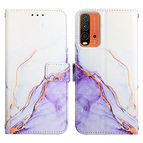 Funda de Cuero Cartera con Soporte Patron de Moda Carcasa Y04B para Xiaomi Redmi 9T 4G Morado