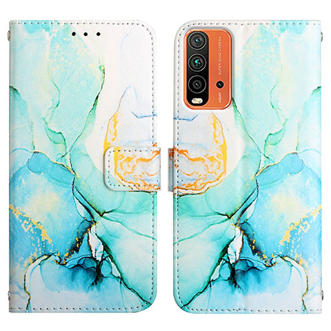 Funda de Cuero Cartera con Soporte Patron de Moda Carcasa Y04B para Xiaomi Redmi 9T 4G Verde