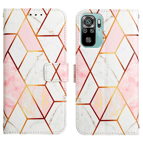 Funda de Cuero Cartera con Soporte Patron de Moda Carcasa Y04B para Xiaomi Redmi Note 10 Pro 4G Blanco