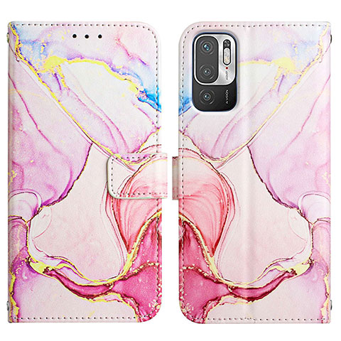 Funda de Cuero Cartera con Soporte Patron de Moda Carcasa Y04B para Xiaomi Redmi Note 10T 5G Rosa