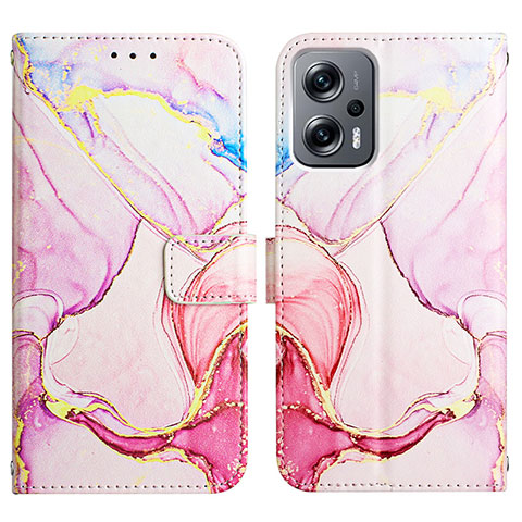 Funda de Cuero Cartera con Soporte Patron de Moda Carcasa Y04B para Xiaomi Redmi Note 11T Pro 5G Rosa