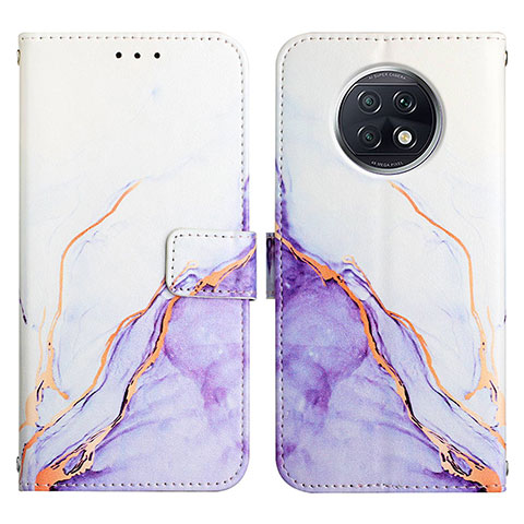 Funda de Cuero Cartera con Soporte Patron de Moda Carcasa Y04B para Xiaomi Redmi Note 9T 5G Morado