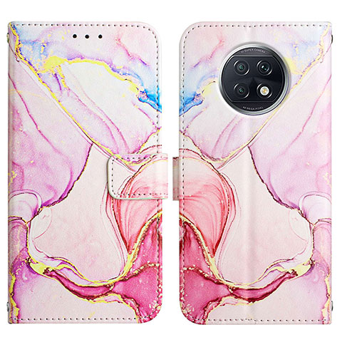 Funda de Cuero Cartera con Soporte Patron de Moda Carcasa Y04B para Xiaomi Redmi Note 9T 5G Rosa