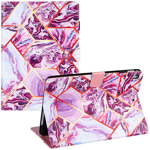 Funda de Cuero Cartera con Soporte Patron de Moda Carcasa Y05B para Apple iPad Air 2 Purpura Claro