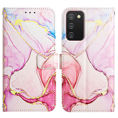 Funda de Cuero Cartera con Soporte Patron de Moda Carcasa Y05B para Samsung Galaxy M02s Rosa