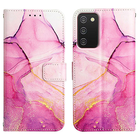 Funda de Cuero Cartera con Soporte Patron de Moda Carcasa Y05B para Samsung Galaxy M02s Rosa Roja