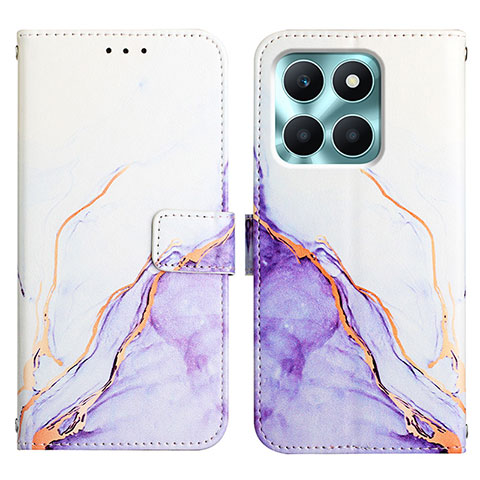 Funda de Cuero Cartera con Soporte Patron de Moda Carcasa YB4 para Huawei Honor X8b Morado