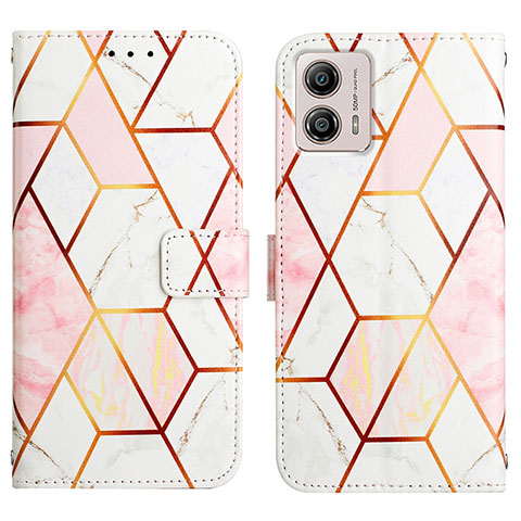 Funda de Cuero Cartera con Soporte Patron de Moda Carcasa YB4 para Motorola Moto G53 5G Blanco