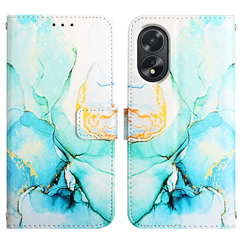 Funda de Cuero Cartera con Soporte Patron de Moda Carcasa YB4 para Oppo A18 Verde