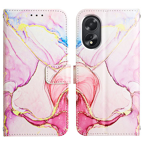 Funda de Cuero Cartera con Soporte Patron de Moda Carcasa YB4 para Oppo A38 Rosa