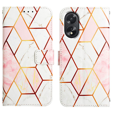 Funda de Cuero Cartera con Soporte Patron de Moda Carcasa YB4 para Oppo A58 4G Blanco