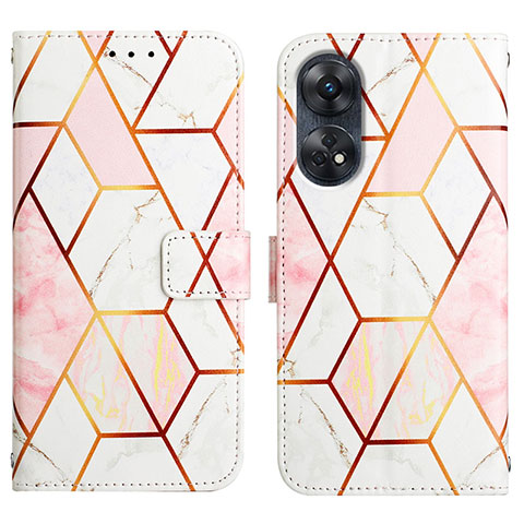 Funda de Cuero Cartera con Soporte Patron de Moda Carcasa YB4 para Oppo Reno8 T 4G Blanco