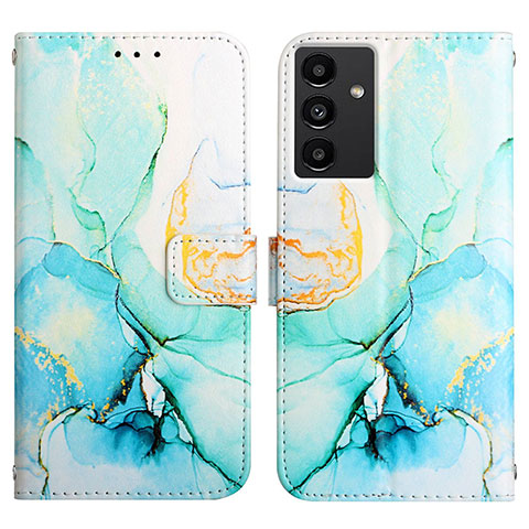 Funda de Cuero Cartera con Soporte Patron de Moda Carcasa YB4 para Samsung Galaxy A34 5G Verde