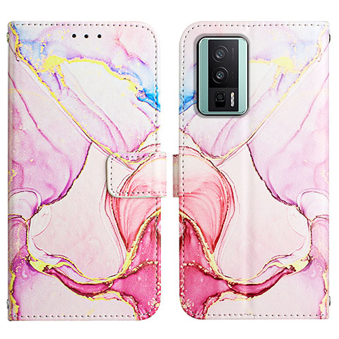 Funda de Cuero Cartera con Soporte Patron de Moda Carcasa YB4 para Xiaomi Poco F5 Pro 5G Rosa