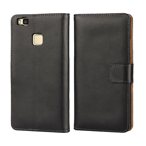 Funda de Cuero Cartera para Huawei P9 Lite Negro