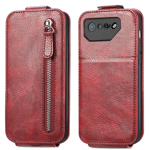 Funda de Cuero Flip para Asus ROG Phone 7 Pro Rojo