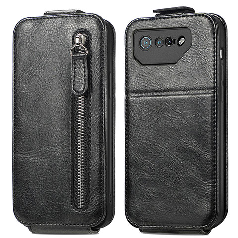 Funda de Cuero Flip para Asus ROG Phone 7 Ultimate Negro