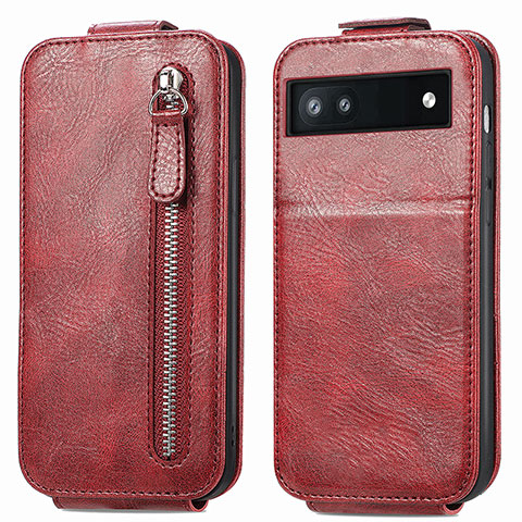 Funda de Cuero Flip para Google Pixel 6a 5G Rojo