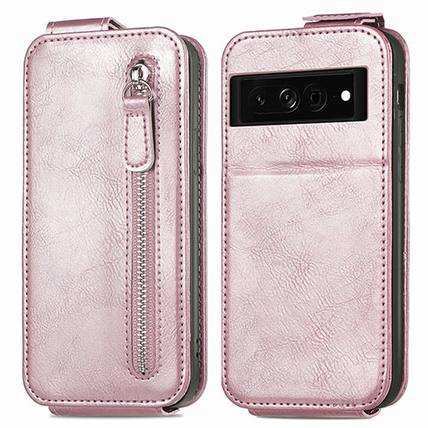 Funda de Cuero Flip para Google Pixel 7 5G Oro Rosa