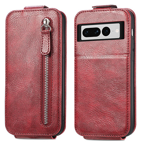 Funda de Cuero Flip para Google Pixel 7 Pro 5G Rojo