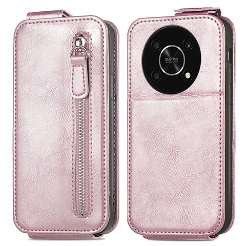 Funda de Cuero Flip para Huawei Honor Magic4 Lite 5G Oro Rosa