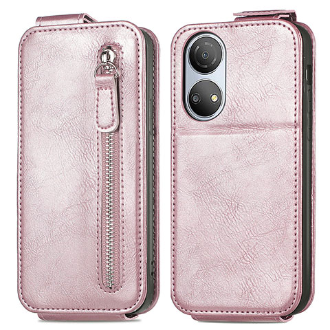 Funda de Cuero Flip para Huawei Honor X7 Oro Rosa