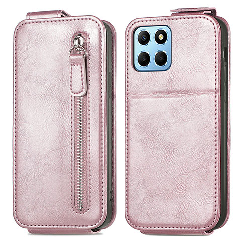 Funda de Cuero Flip para Huawei Honor X8a 5G Oro Rosa