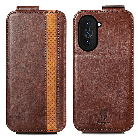 Funda de Cuero Flip para Huawei Nova 10 Pro Marron