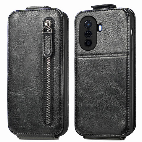 Funda de Cuero Flip para Huawei Nova Y70 Plus Negro