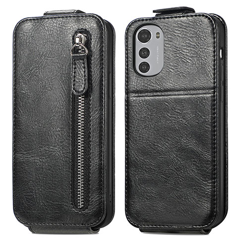 Funda de Cuero Flip para Motorola Moto E32s Negro