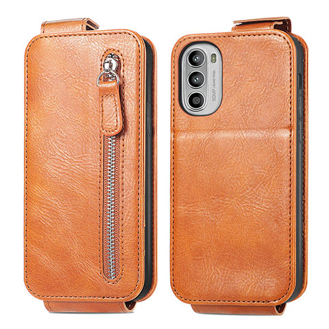 Funda de Cuero Flip para Motorola Moto Edge (2022) 5G Marron