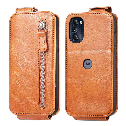 Funda de Cuero Flip para Motorola Moto G 5G (2022) Marron