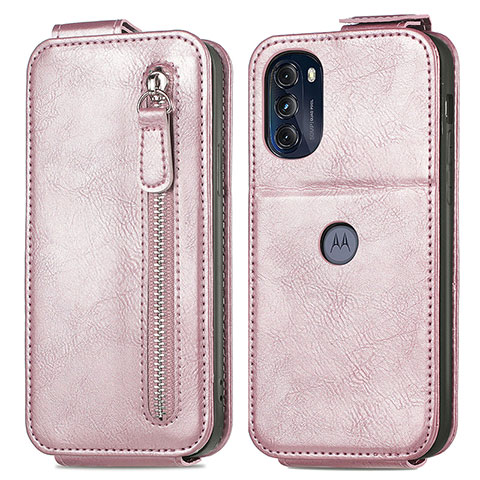 Funda de Cuero Flip para Motorola Moto G 5G (2022) Oro Rosa