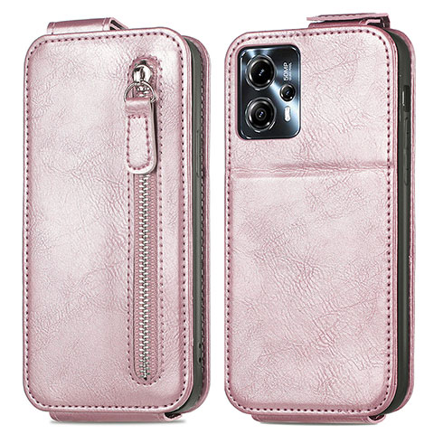 Funda de Cuero Flip para Motorola Moto G13 Oro Rosa