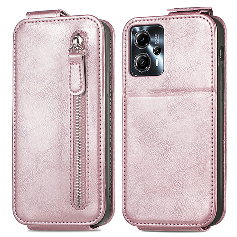 Funda de Cuero Flip para Motorola Moto G23 Oro Rosa