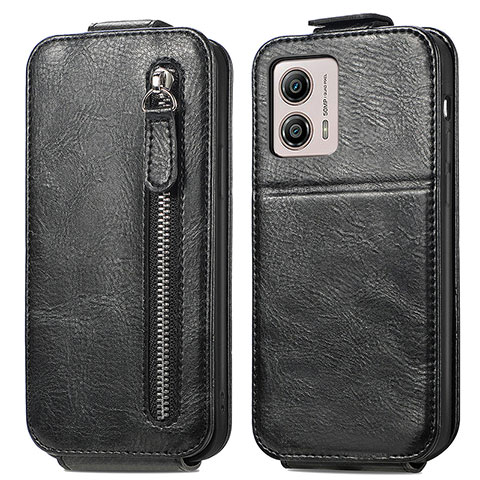 Funda de Cuero Flip para Motorola Moto G53y 5G Negro