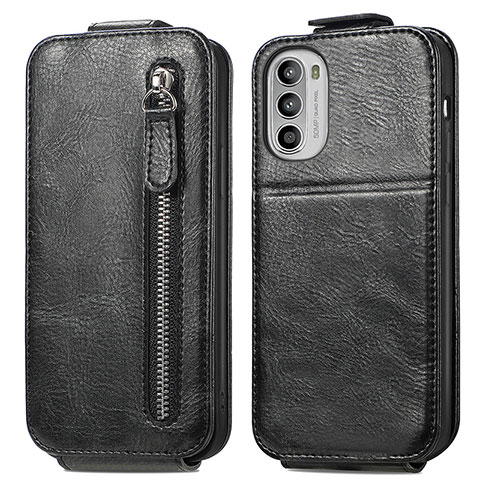 Funda de Cuero Flip para Motorola Moto G71s 5G Negro