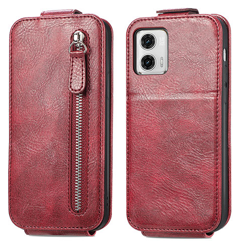 Funda de Cuero Flip para Motorola Moto G73 5G Rojo