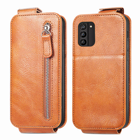 Funda de Cuero Flip para Nokia G100 Marron