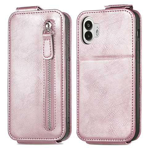 Funda de Cuero Flip para Nothing Phone 2 Oro Rosa