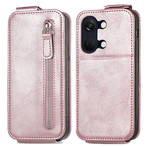 Funda de Cuero Flip para OnePlus Ace 2V 5G Oro Rosa