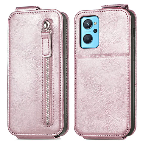 Funda de Cuero Flip para Oppo A96 4G Oro Rosa