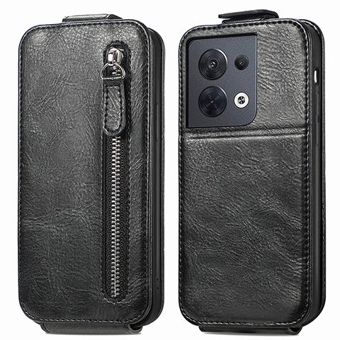 Funda de Cuero Flip para Oppo Reno9 5G Negro