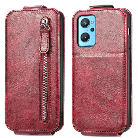 Funda de Cuero Flip para Realme 9i 4G Rojo