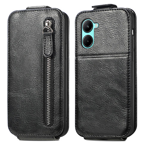 Funda de Cuero Flip para Realme C33 Negro